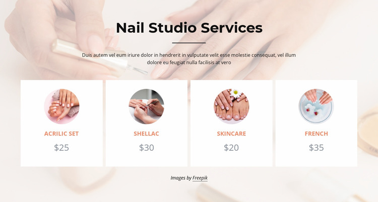 Download Nails Studio Services Website Mockup