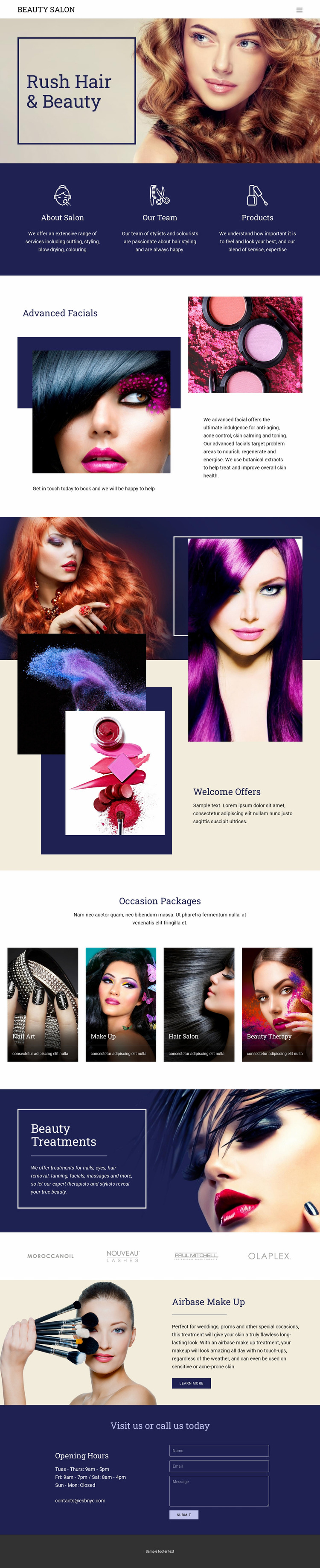 Beauty Salon Website Mockup