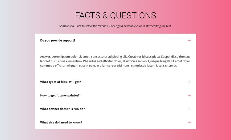 Your Questions HTML Template