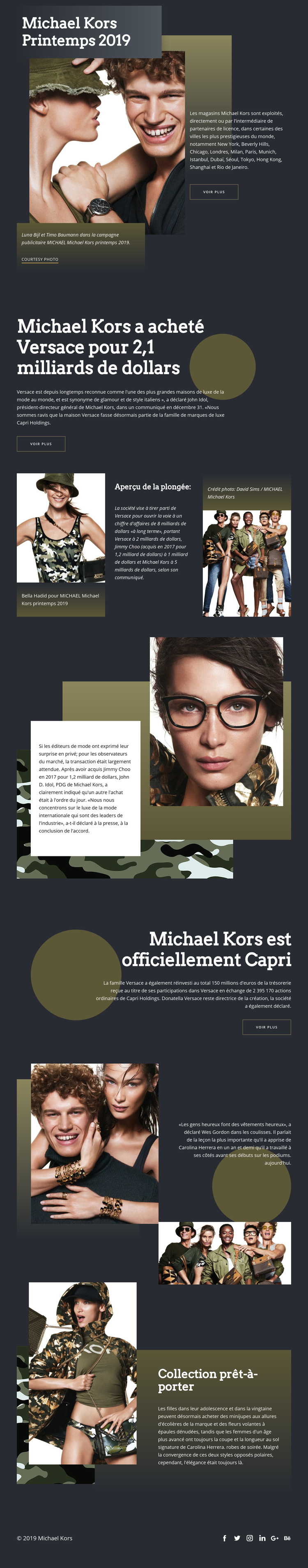 Michael Kors Dark Modèle de site Web