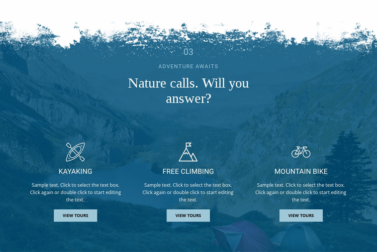 Nature website. Nature is calling