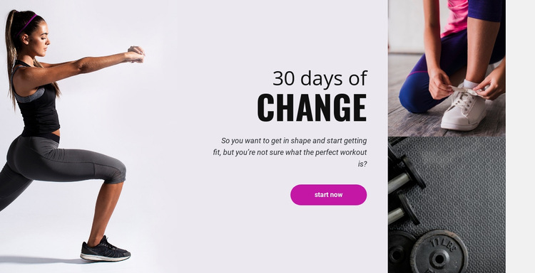 30 Day Fitness Challenge Html5 Template
