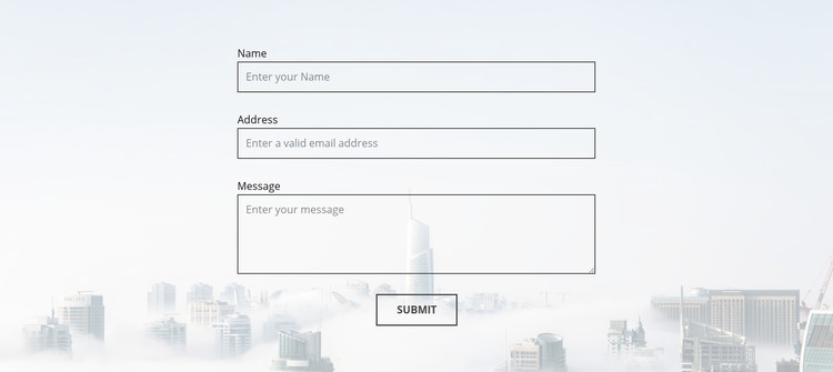 Contact Form Homepage Design