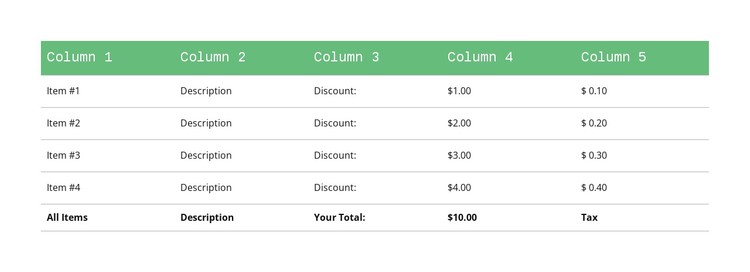 Classic Table Css Template