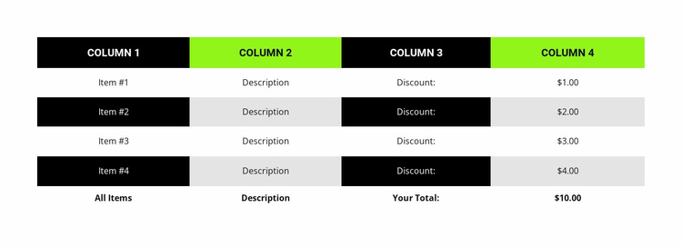 Business Table Website Template
